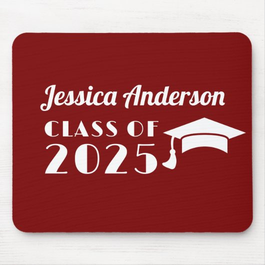 オリジナル マロンとホワイトの卒業式 マウスパッド (正面)