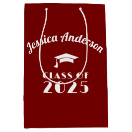 オリジナル マロンとホワイトの卒業式 ミディアムペーパーバッグ
