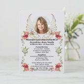 オリジナル ミニマリスト フォト 葬儀 招待状 (スタンド正面)