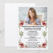 オリジナル ミニマリスト フォト 葬儀 招待状 (正面/裏面)