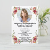 オリジナル ミニマリスト フォト 葬儀 招待状 (スタンド正面)