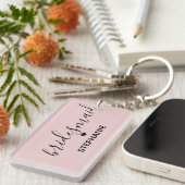 オリジナル ミニマリスト ブライズメイド カスタム ギフト キーホルダー (正面右)