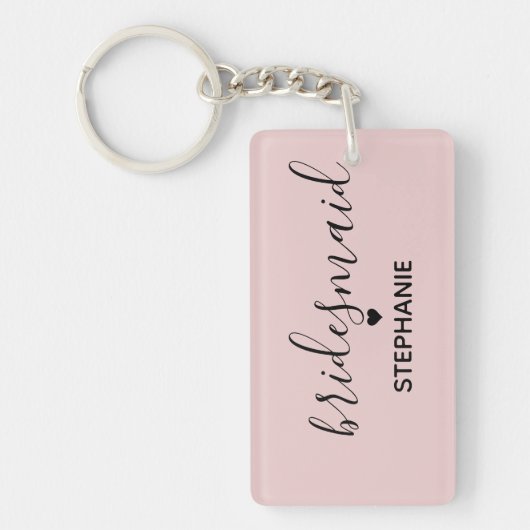 オリジナル ミニマリスト ブライズメイド カスタム ギフト キーホルダー (正面)