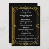 オリジナル ミニマリスト ヴィンテージ フレーム 追悼式 招待状 (正面/裏面)