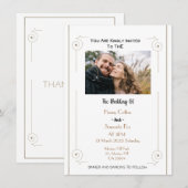 オリジナル ミニマル フォト 招待状 (正面/裏面)