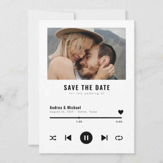 オリジナル ミュージック アルバム カバー プレイリスト 2 枚の写真 結婚式 セーブザデート (正面)