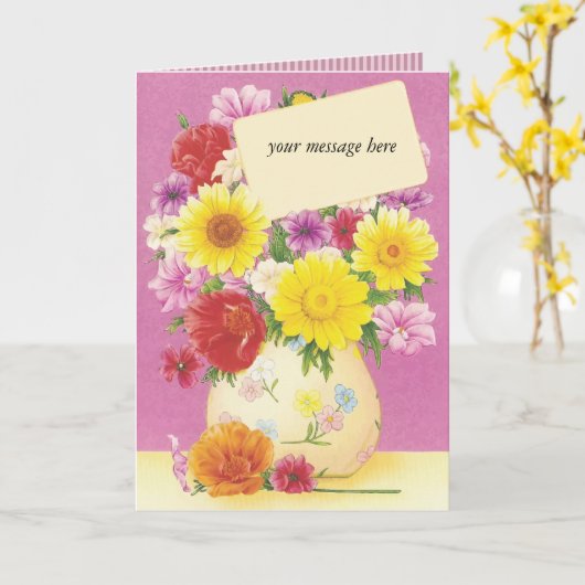 オリジナル メッセージ フラワーベクター ヴィンテージ どんなシーンにも使える カード (黄色い花)