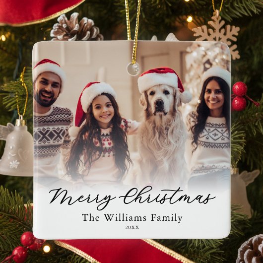 オリジナル メリークリスマス 2枚 写真入り セラミックオーナメント