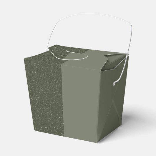 オリジナル モスグリーン スペックルド テイクアウト おもてなし ギフト ボックス (正面サイド)