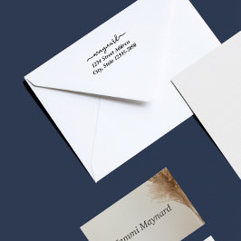 オリジナル モダン スクリプト アドレススタンプ ラバースタンプ