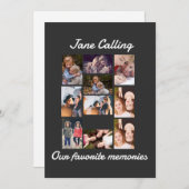 オリジナル モダン フレンド 10枚の写真のコラージュ 招待状 (正面/裏面)