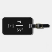 オリジナル モノグラム カスタム ネーム ギフト おしゃれ ブラック ホワイト ラゲッジタグ (正面横)