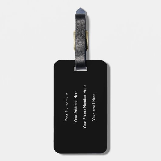 オリジナル モノグラム カスタム ネーム ギフト おしゃれ ブラック ホワイト ラゲッジタグ (裏面縦)