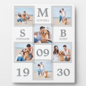 オリジナル モノグラム カップル フォト コラージュ フォトプラーク (正面)