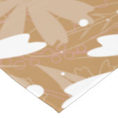 オリジナル モノグラム ブラウンとホワイトの葉のテーブルクロス テーブルクロス (アングル)