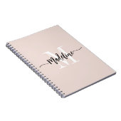 オリジナル モノグラム 名前 現代的なカリグラフィー スワール ギフト ノートブック (右側)