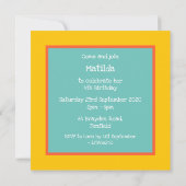 オリジナル ライオン コラージュ プリント 誕生日 招待状 (裏面)