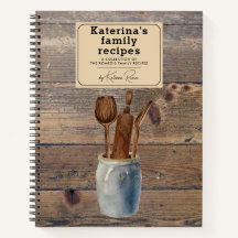 オリジナル ラスティック ウッド キッチン ツール ファミリー レシピ