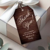 オリジナル ラスティック ウッド サンクス ウェディング フェイバー ギフトタグ