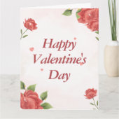 オリジナル ラスティック フローラル グロッシー & トレンディー バレンタイン カード (正面)