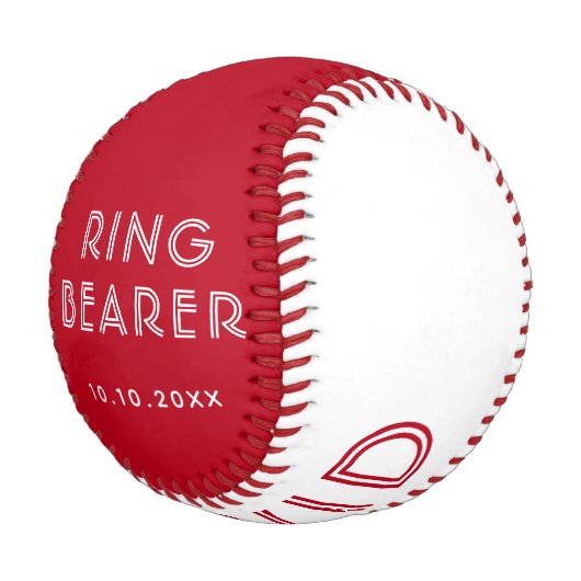 オリジナル リングボーイ 名前 結婚式日 記念品 野球ボール (アングル)
