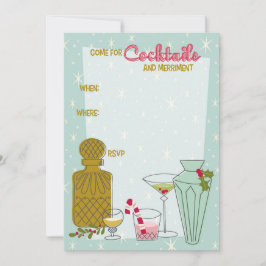 オリジナル レトロ ホリデー カクテル パーティー 招待状