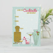 オリジナル レトロ ホリデー カクテル パーティー 招待状 (スタンド正面)