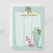 オリジナル レトロ ホリデー カクテル パーティー 招待状 (裏面)