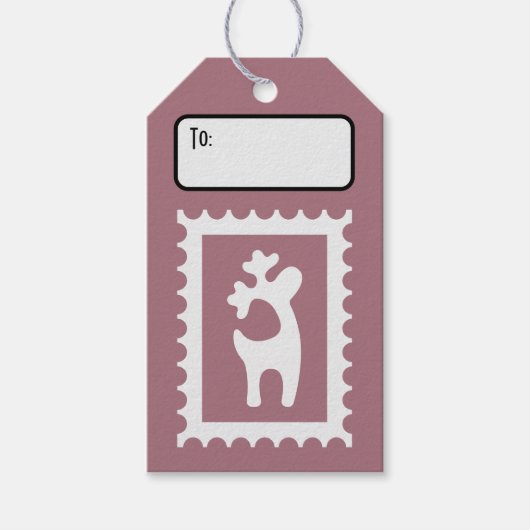 オリジナル レトロ 紙スタンプ  鹿のシルエット ギフトタグ (正面)