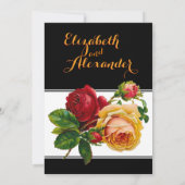 オリジナル ロマンティック ボヘミアンワディング ヴィンテージ ローズ 招待状 (裏面)