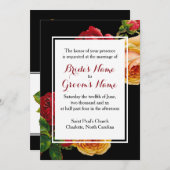 オリジナル ロマンティック ボヘミアンワディング ヴィンテージ ローズ 招待状 (正面/裏面)