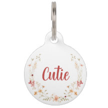 オリジナル ワイルドフラワー デザイン ペット タグ