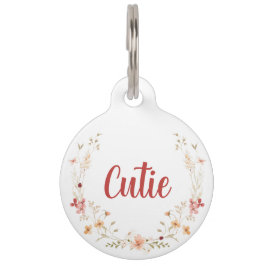 オリジナル ワイルドフラワー デザイン ペット タグ