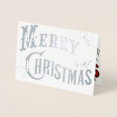 オリジナル ヴィンテージスタイルの ホリーデイ クリスマスカード 箔カード (正面)