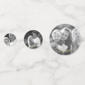 オリジナル ヴィンテージ ブラックアンドホワイト フォト テキスト を作成する コンフェッティ (裏面)