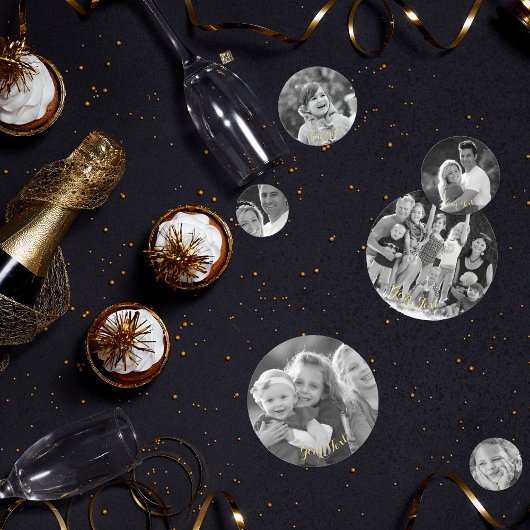 オリジナル ヴィンテージ ブラックアンドホワイト フォト テキスト を作成する コンフェッティ