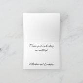 オリジナル ヴィンテージ ブラック＆レッド ウェディング サンクス カード (内部)