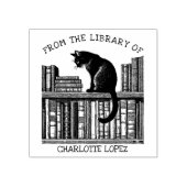 オリジナル ヴィンテージ ライブラリー ネコ, 本 ラバースタンプ (インプリント)