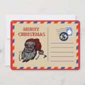 オリジナル ヴィンテージ レトロ サンタ 赤 クリスマス グリーティング (正面)