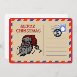 オリジナル ヴィンテージ レトロ サンタ 赤 クリスマス グリーティング