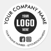 オリジナル 丸型 防水 ビジネス ロゴ ステッカー (正面)