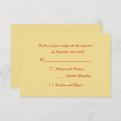 オリジナル 偽物 ゴールド 赤 エレガント クリスマス パーティー 出席可否連絡 出欠カード (正面/裏面)