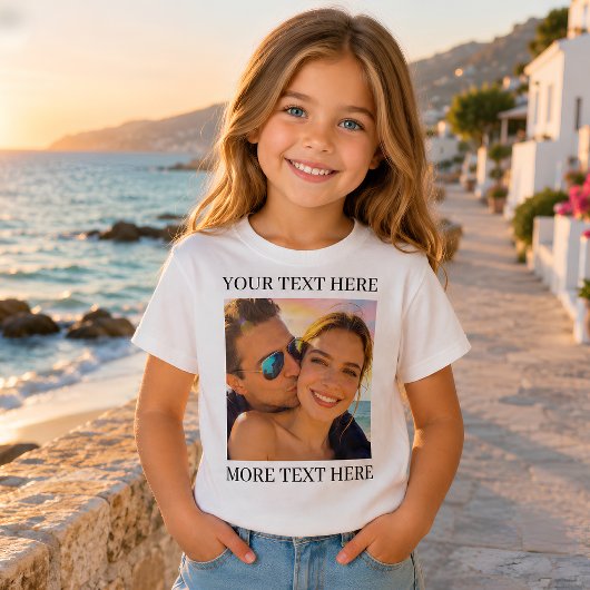 オリジナル 写真+テキスト Tシャツ