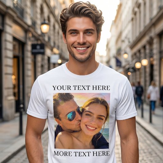 オリジナル 写真+テキスト Tシャツ