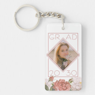 オリジナル 卒業写真 記念品 フラワー キーホルダー