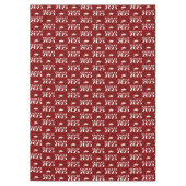 オリジナル 卒業式 マロンとホワイトのデザイン テーブルクロス (正面)