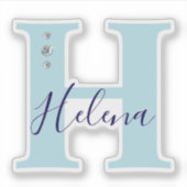 オリジナル 名前入り エレガント 偽ダイヤモンド シール (正面)