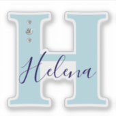 オリジナル 名前 モノグラム エレガント 偽ダイヤモンド シール (正面)