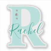 オリジナル 名前 モノグラム エレガント 偽ダイヤモンド シール (正面)