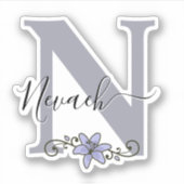 オリジナル 名前 ロマンチック リリー フラワー シール (正面)